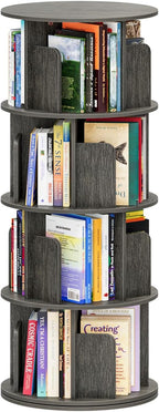 4 Tier Rotating Bookshelf 360 Display Spinning Bookcase