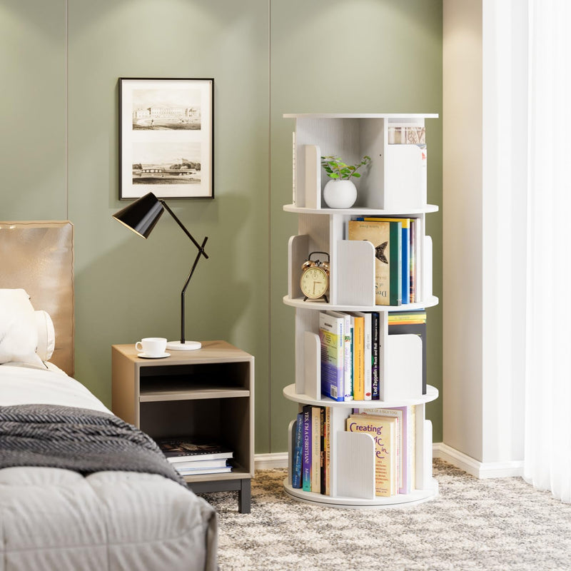 4 Tier Rotating Bookshelf 360 Display Spinning Bookcase