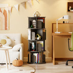 4 Tier Rotating Bookshelf 360 Display Spinning Bookcase