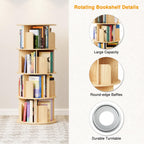 4 Tier Rotating Bookshelf 360 Display Spinning Bookcase