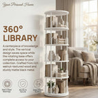 4 Tier Rotating Bookshelf Display Corner Book Shelf