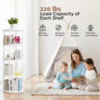 4 Tier Rotating Bookshelf Display Corner Book Shelf