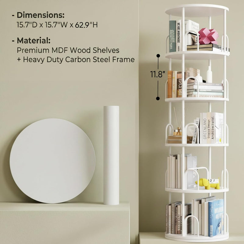 4 Tier Rotating Bookshelf Display Corner Book Shelf