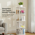 4 Tier Rotating Bookshelf Display Corner Book Shelf