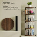 4 Tier Rotating Bookshelf Display Corner Book Shelf