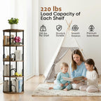 4 Tier Rotating Bookshelf Display Corner Book Shelf