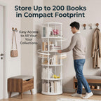 4 Tier Rotating Bookshelf Display Corner Book Shelf