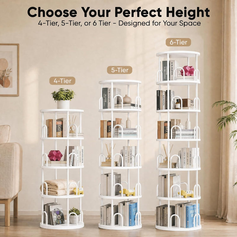 4 Tier Rotating Bookshelf Display Corner Book Shelf
