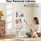 4 Tier Rotating Bookshelf Display Corner Book Shelf