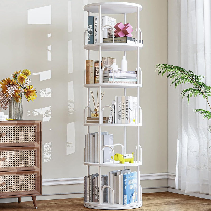 4 Tier Rotating Bookshelf Display Corner Book Shelf