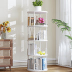 4 Tier Rotating Bookshelf Display Corner Book Shelf