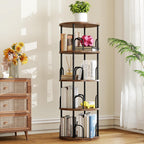 4 Tier Rotating Bookshelf Display Corner Book Shelf