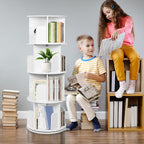 4 Tier Rotating Bookshelf Spinning Kids Floor Standing