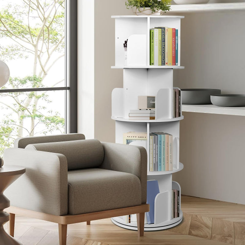 4 Tier Rotating Bookshelf Spinning Kids Floor Standing