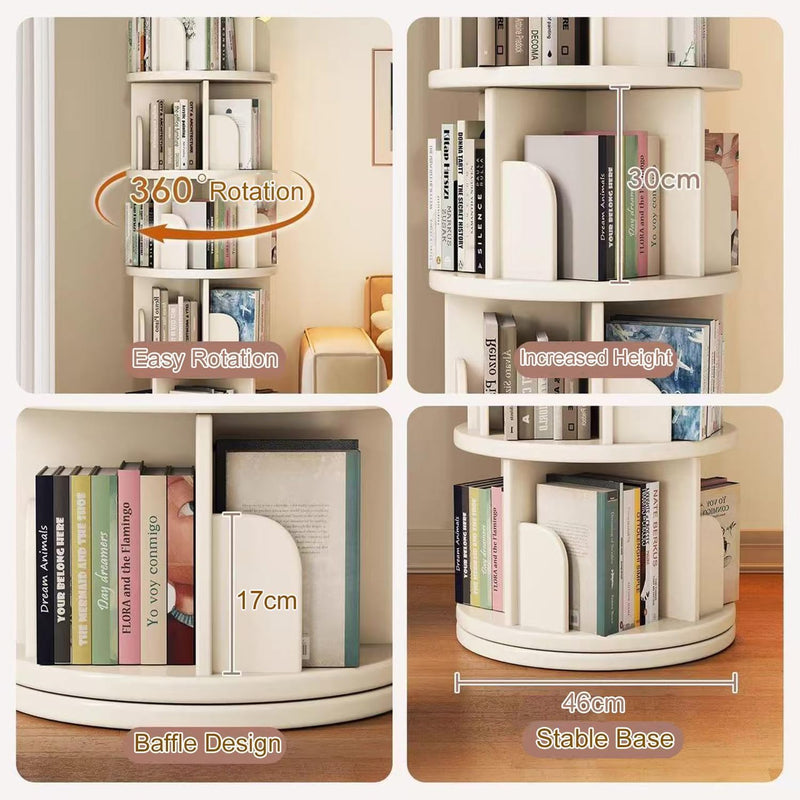 4 Tier Rotating Bookshelf Spinning Kids Floor Standing