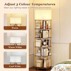 4-Tier Rotating Bookshelf Storage Rack Oak Colour