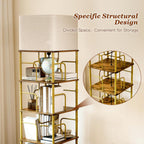 4-Tier Rotating Bookshelf Storage Rack Oak Colour