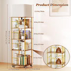4-Tier Rotating Bookshelf Storage Rack Oak Colour