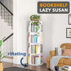 4-Tier Rotating Bookshelf Tower Spinning Lazy Susan