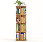 4-Tier Rotating Kids Bookshelf Wooden Small Corner