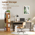 4-Tier Rotating Kids Bookshelf Wooden Small Corner