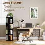 4-Tier Rotating Kids Bookshelf Wooden Small Corner