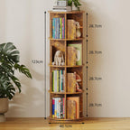 4-Tier Rotating Kids Bookshelf Wooden Small Corner