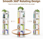 4-Tier Rotating Kids Bookshelf Wooden Small Corner
