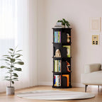 4-Tier Rotating Kids Bookshelf Wooden Small Corner
