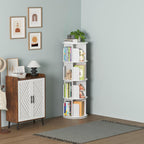 4-Tier Rotating Kids Bookshelf Wooden Small Corner