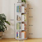 4-Tier Rotating Kids Bookshelf Wooden Small Corner