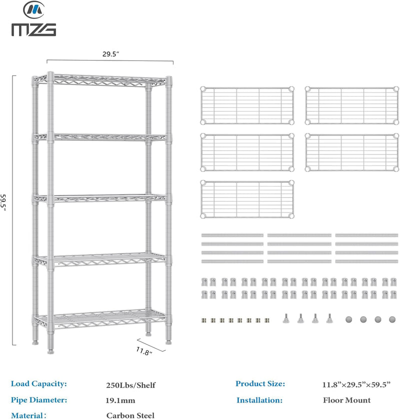 4 Tier Shelf Metal Storage Shelves Wire Rack