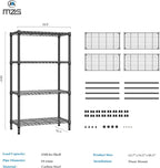 4 Tier Shelf Metal Storage Shelves Wire Rack