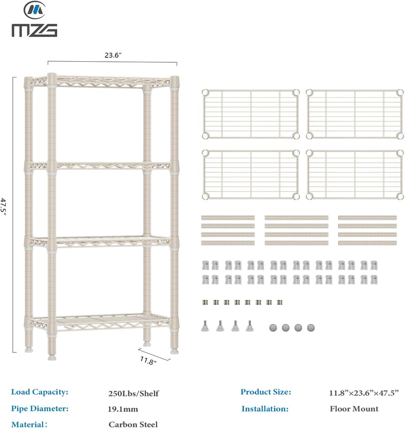 4 Tier Shelf Metal Storage Shelves Wire Rack