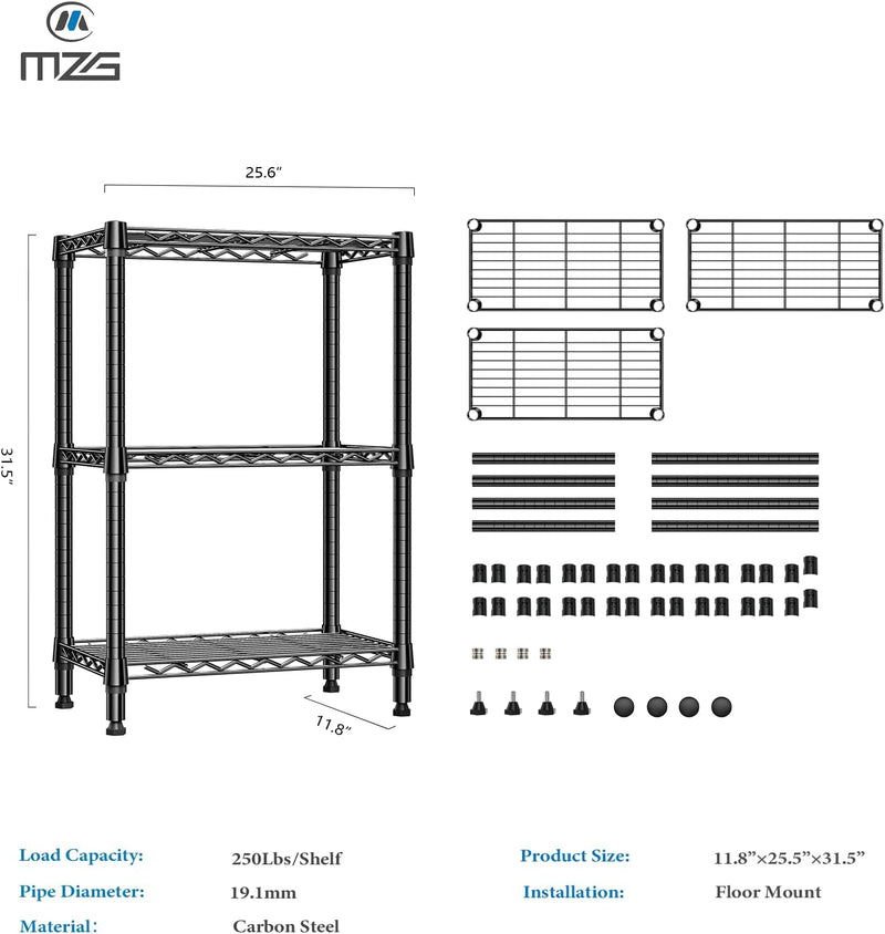 4 Tier Shelf Metal Storage Shelves Wire Rack