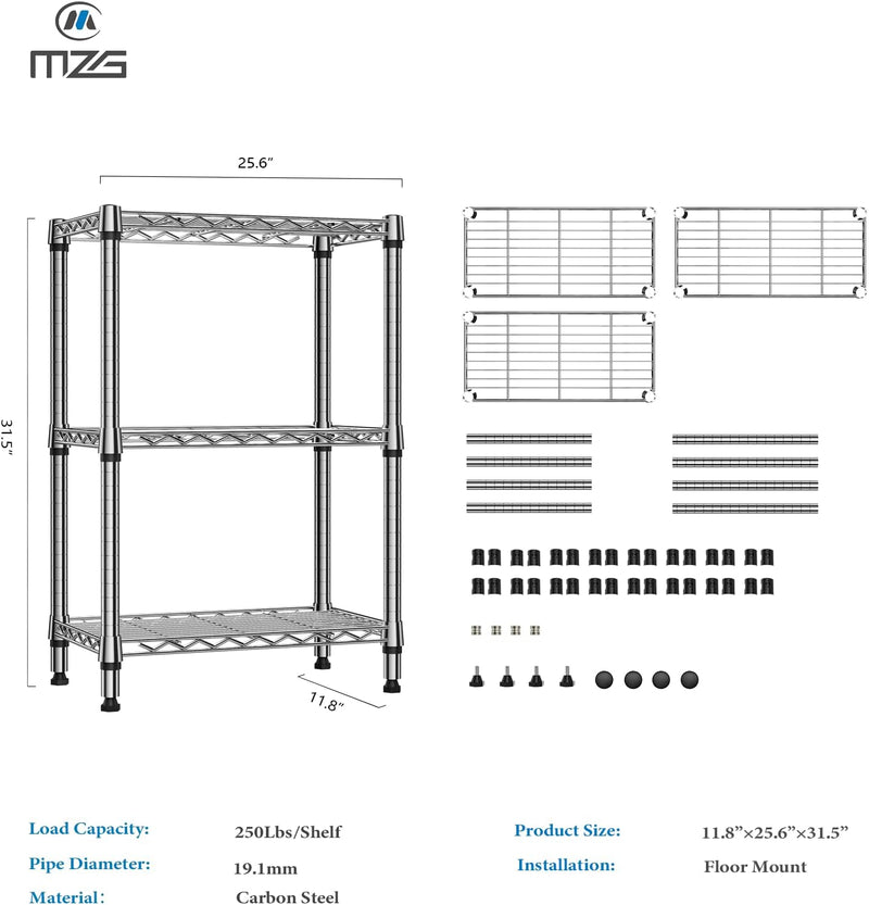 4 Tier Shelf Metal Storage Shelves Wire Rack