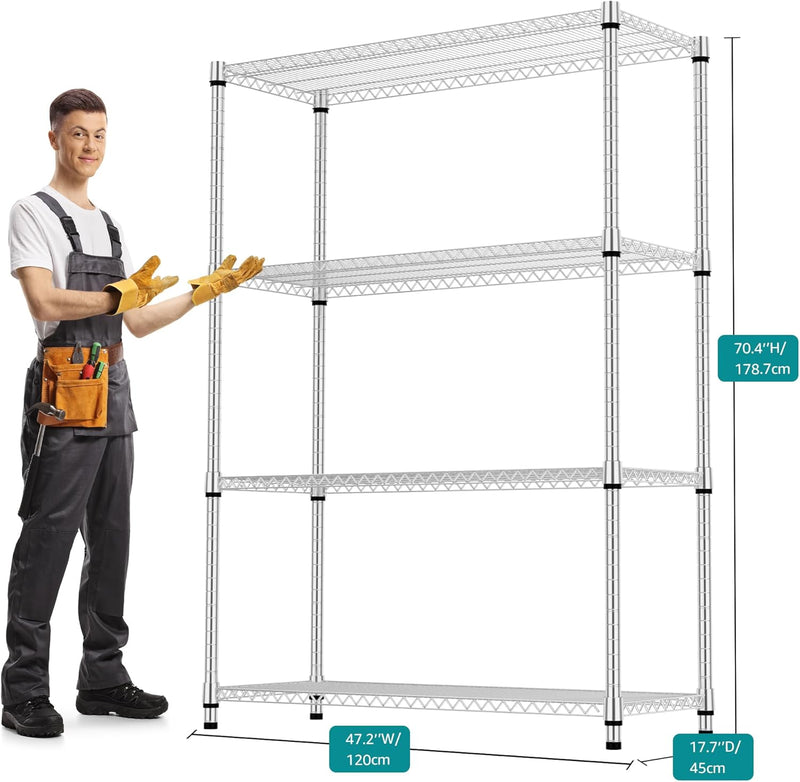 4 Tier Shelf Metal Storage Shelves Wire Rack