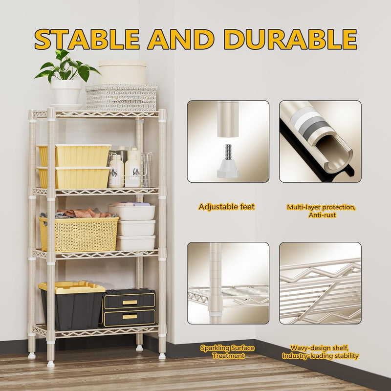 4 Tier Shelf Metal Storage Shelves Wire Rack