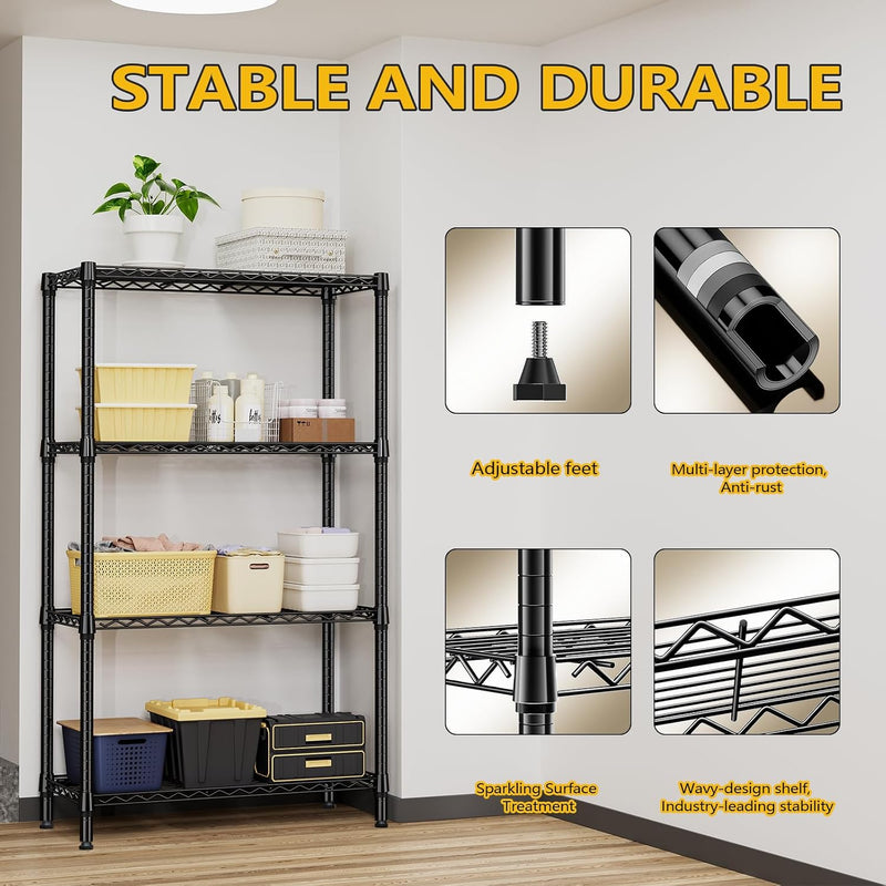 4 Tier Shelf Metal Storage Shelves Wire Rack