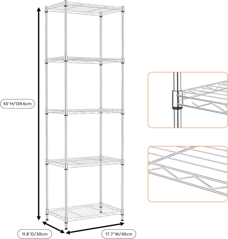 4 Tier Shelf Metal Storage Shelves Wire Rack