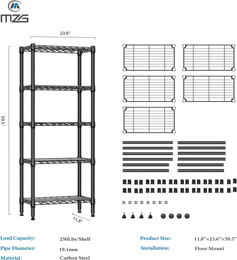 4 Tier Shelf Metal Storage Shelves Wire Rack
