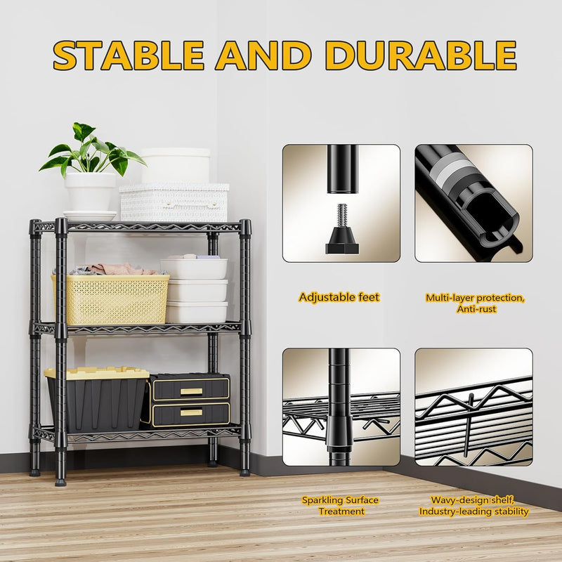 4 Tier Shelf Metal Storage Shelves Wire Rack