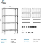 4 Tier Shelf Metal Storage Shelves Wire Rack