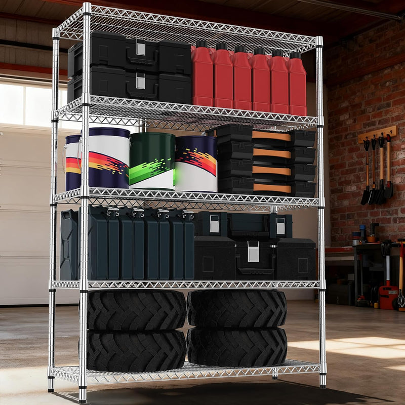 4 Tier Shelf Metal Storage Shelves Wire Rack