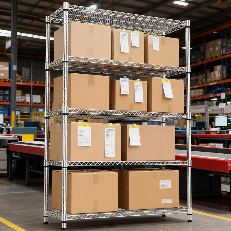 4 Tier Shelf Metal Storage Shelves Wire Rack
