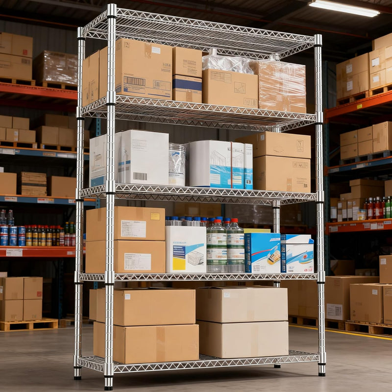 4 Tier Shelf Metal Storage Shelves Wire Rack
