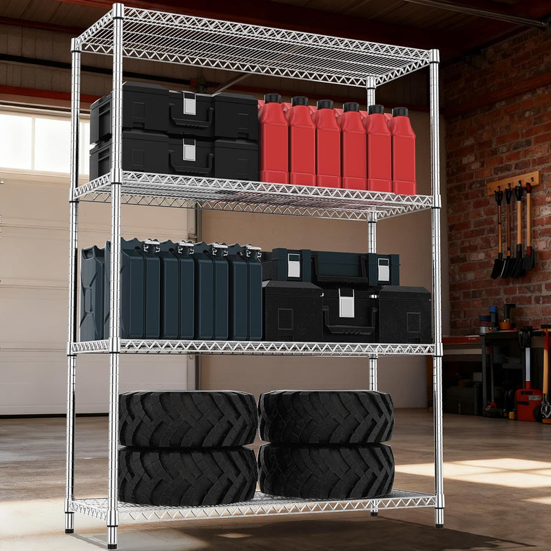 4 Tier Shelf Metal Storage Shelves Wire Rack