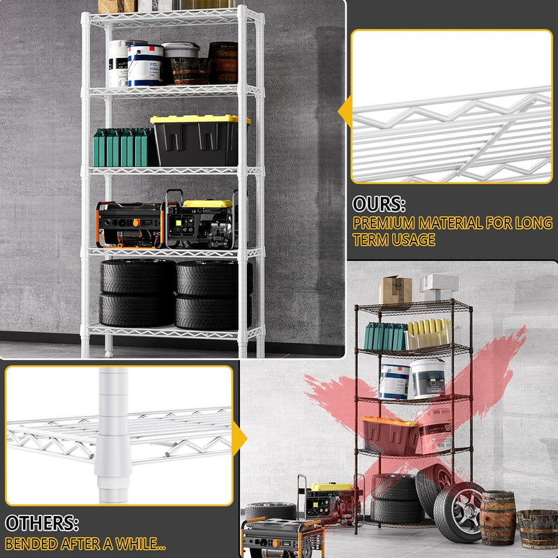 4 Tier Shelf Metal Storage Shelves Wire Rack