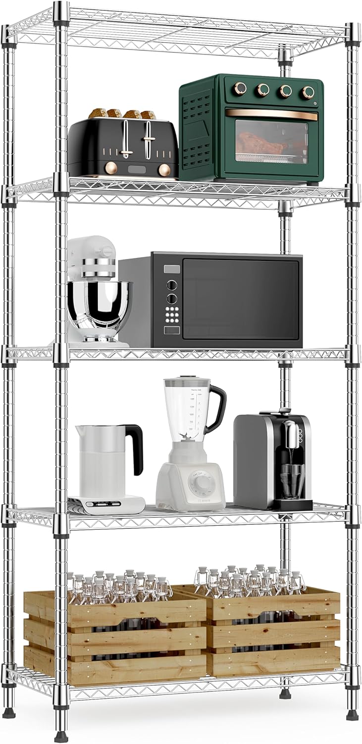 4 Tier Shelf Metal Storage Shelves Wire Rack