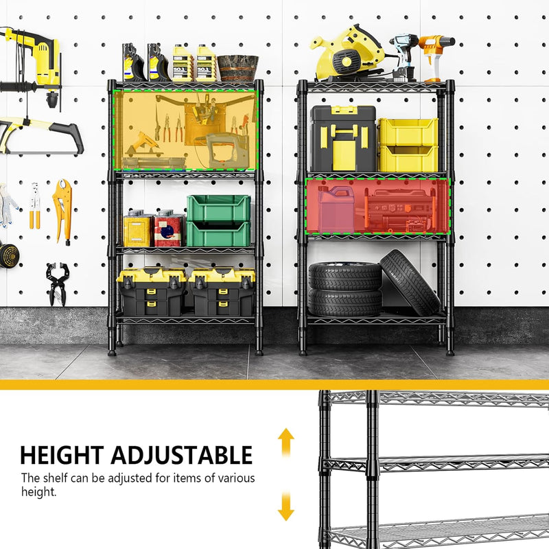 4 Tier Shelf Metal Storage Shelves Wire Rack